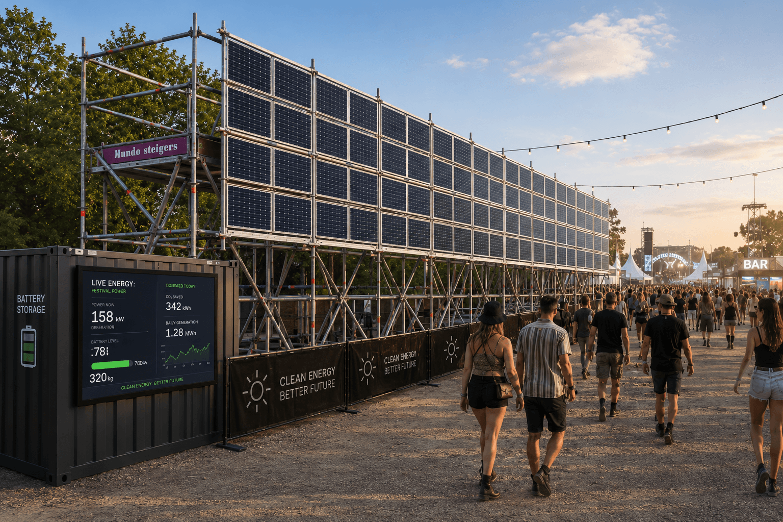 Scaffvolt op festivallocatie
